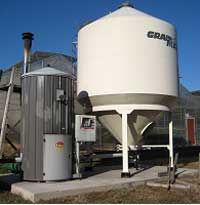 Picture of pellet/biomass boiler.
